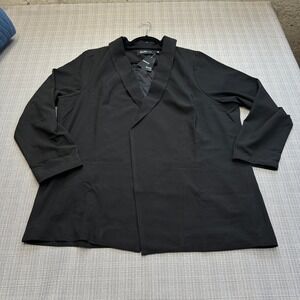 New Torrid Studio Classic Shawl Collar Blazer 3X Black Crepe Woven Career Office